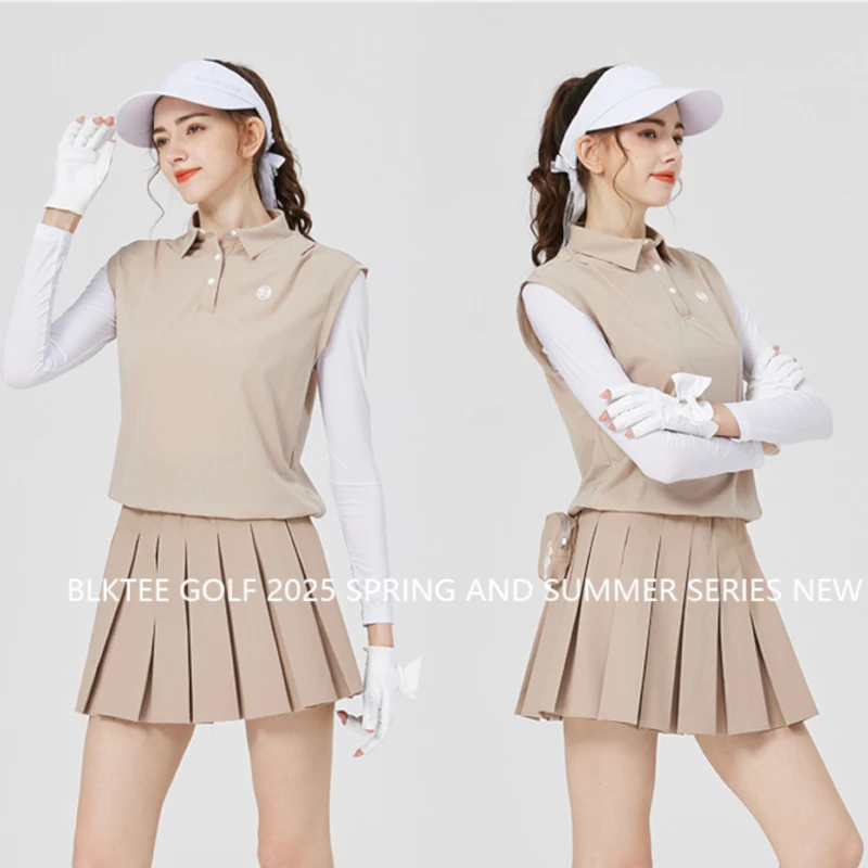 高尔夫女装长袖假两件显瘦上衣时尚网球球衣服夏季透气休闲