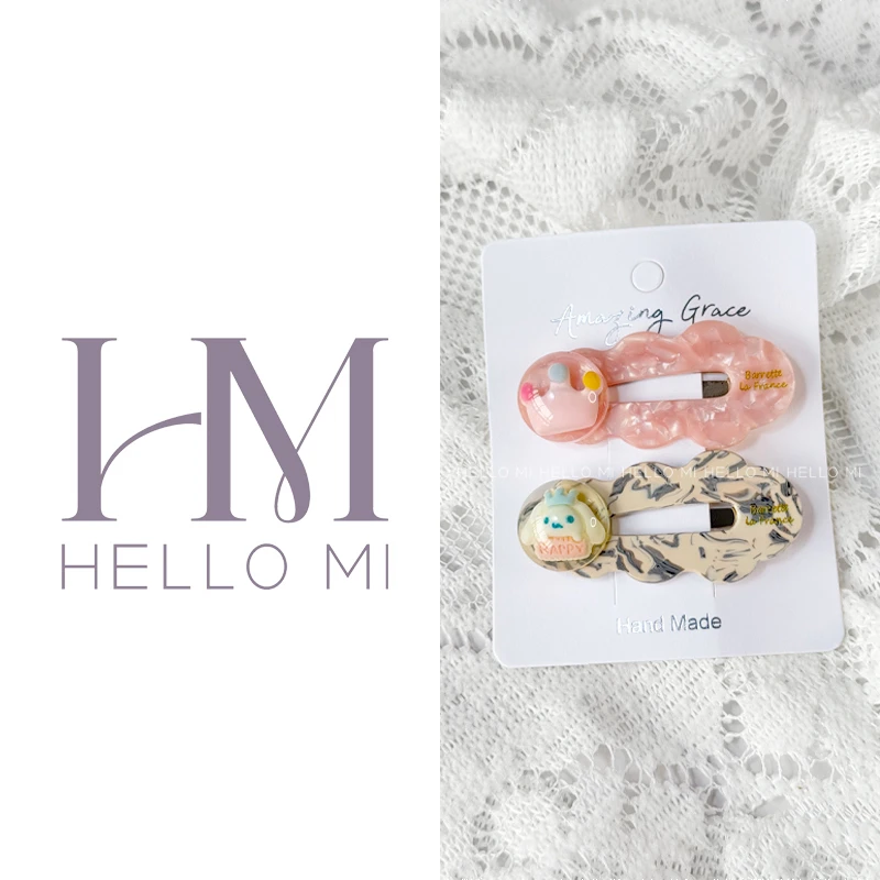 精致法式云朵花边发夹侧边碎发夹刘海夹BB夹可爱甜美减龄少女心