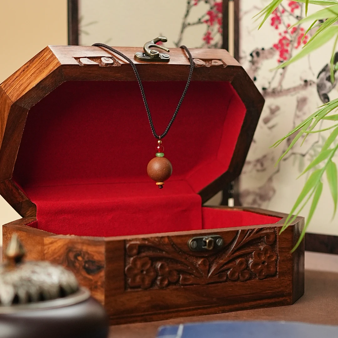 【栀子茯湿香】1.8单珠吊坠 古法合香珠 手工制作