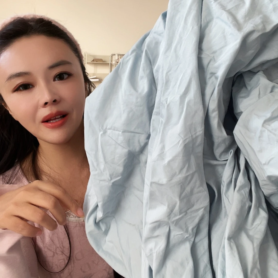 一***籽棉棉奶油蓝1.8床笠微瑕