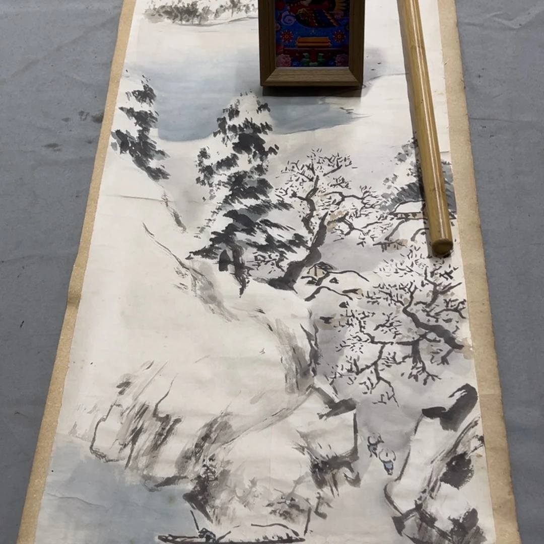 国画y****7手绘临摹风景挂轴