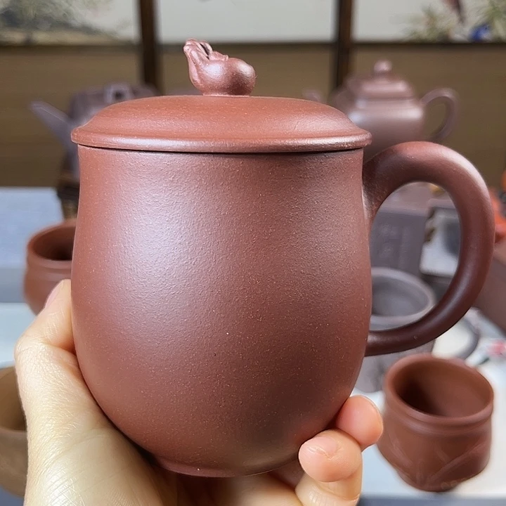 紫砂茶杯全手工盖杯容量340