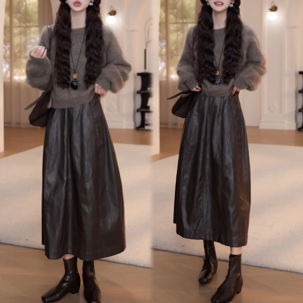 2026慵懒风秋季套头针织衫裙子新款时尚套装时髦潮流设计感