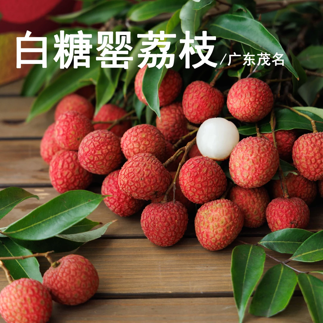 广东白糖罂荔枝新鲜现摘当季水果皮薄爆汁纯粹又清爽的甜3斤顺丰