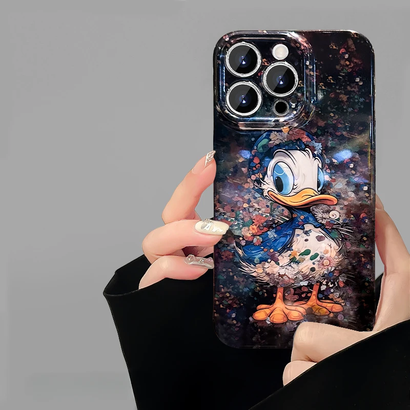 碎花唐老鸭适配苹果17/华为/小米/OPPO/VIVO手机壳14网红13新款12