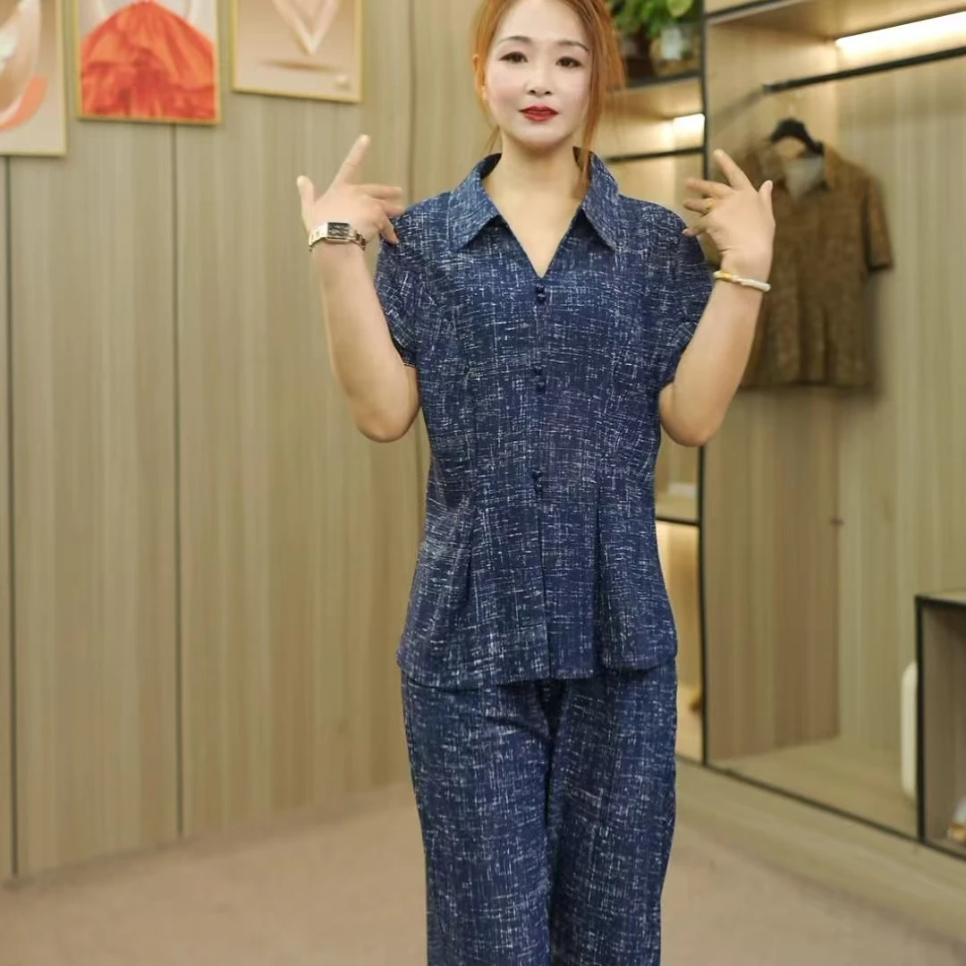 【艾依仙缘】夏季新款时尚穿搭气质洋气收腰显瘦不挑人穿短袖套装