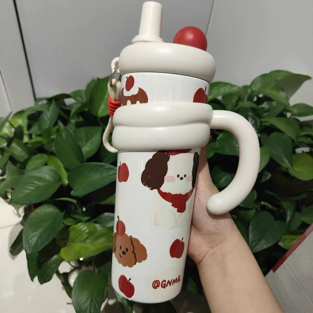 点盖把手杯大容量保温杯700ml
