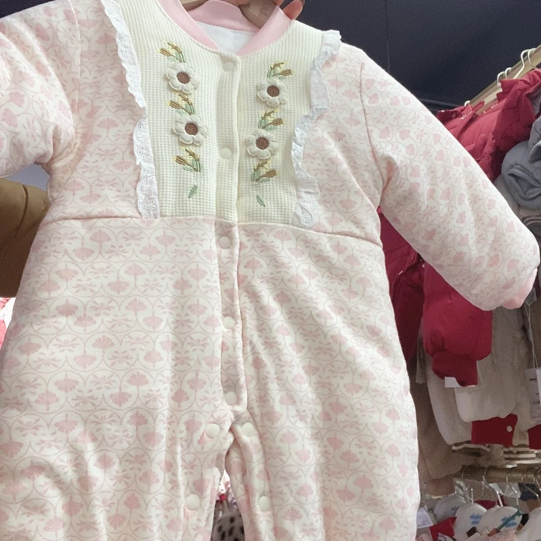 粉色碎花90码段包脚