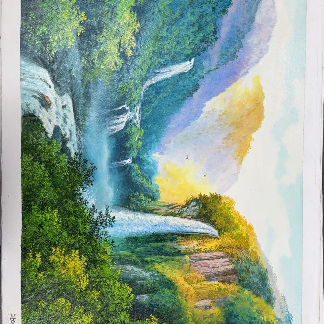 油画一起加油努力