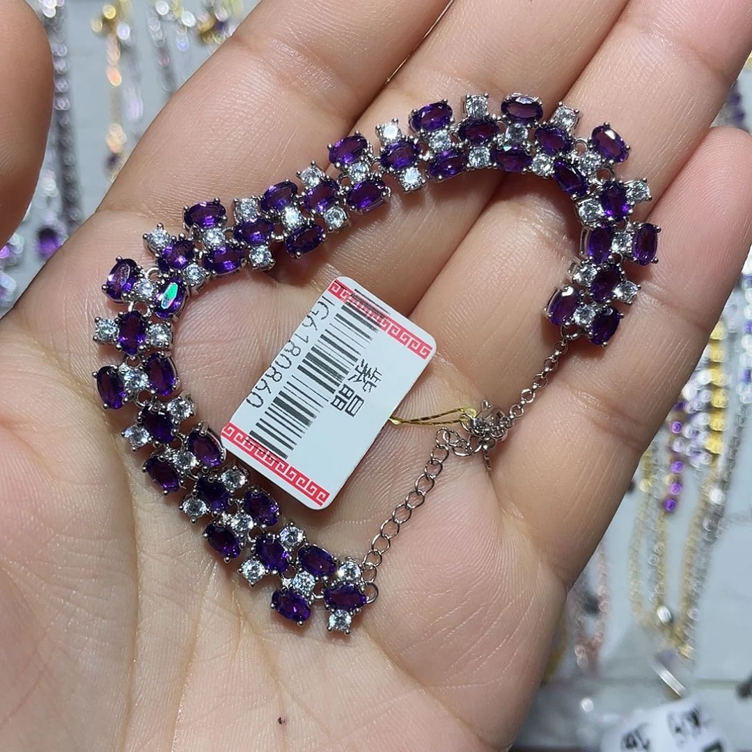 紫晶手链银S925镶嵌在****?242