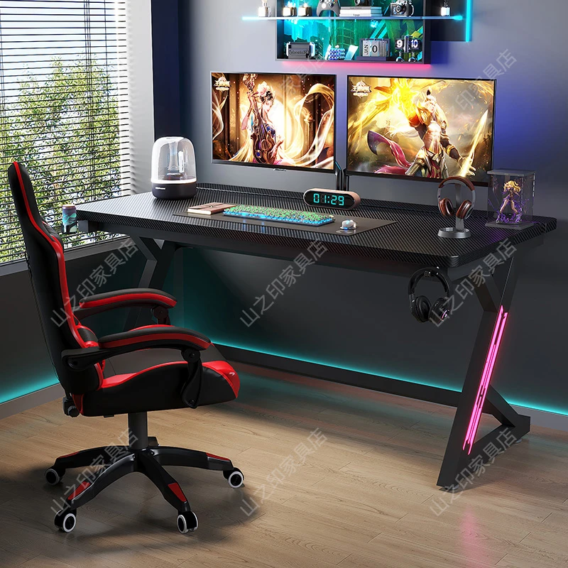 山之印升级款钛戟S3攻击鲨同款电脑桌台式游戏双人电竞桌家用桌子