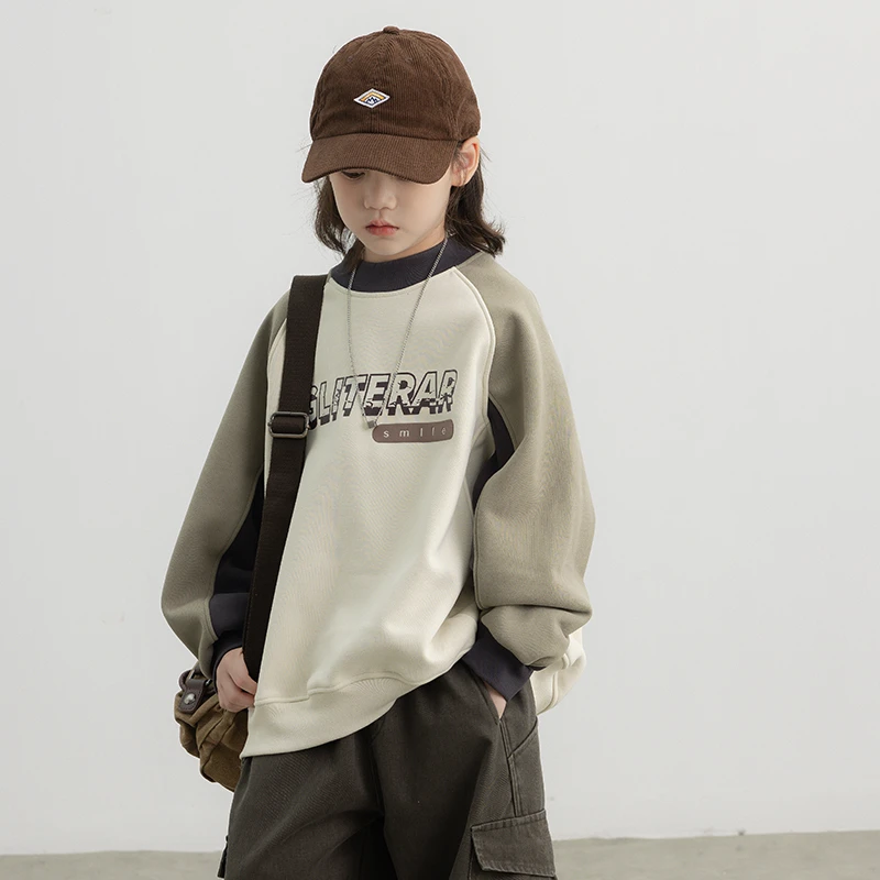 【2025冬款上新】男童加绒卫衣中大儿童保暖加厚上衣男孩洋气秋冬装