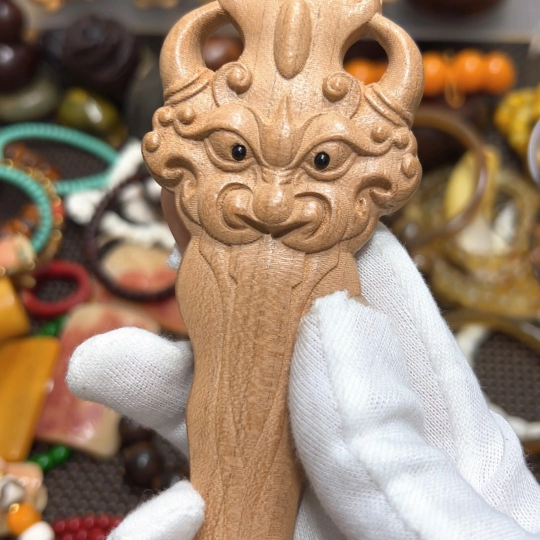 【闪购商品】非洲檀香无事牌手把件