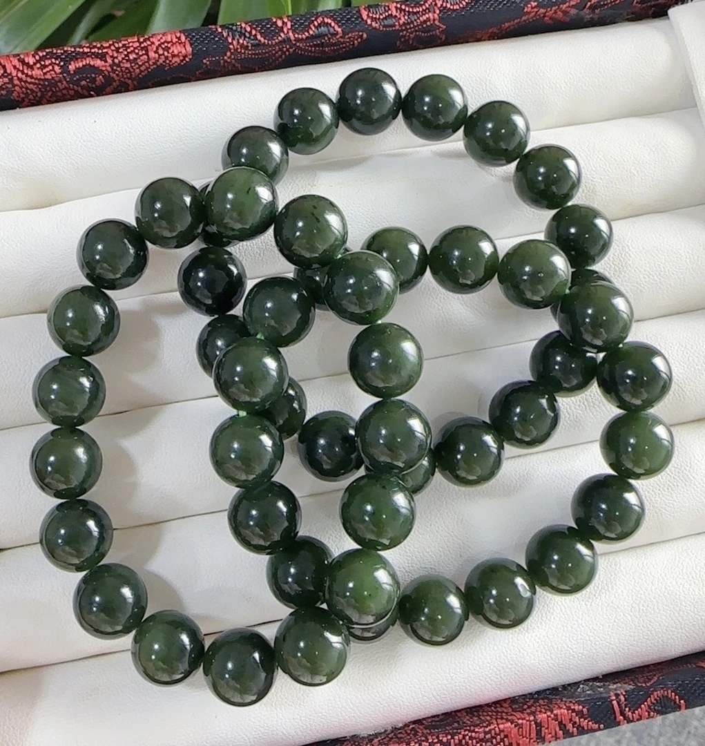 天然和田玉碧玉高品质菠菜绿手串多样性拍一发一