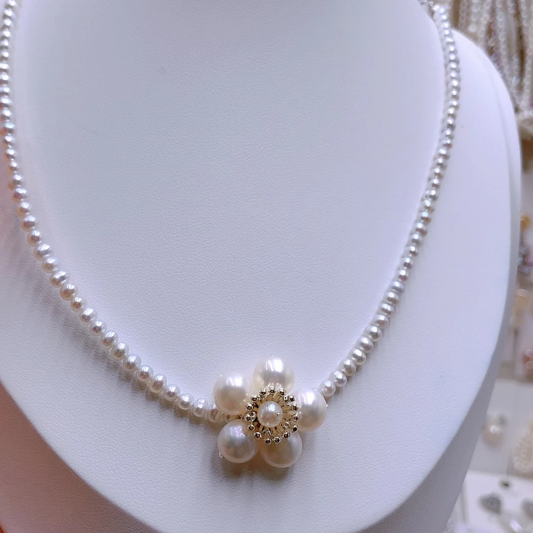 银S925镶嵌耳饰淡水珍珠