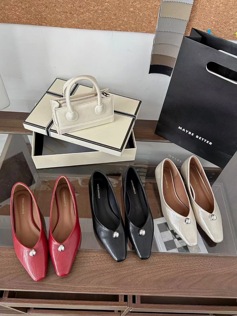 时尚复古方头粗跟内增高浅口单鞋气质百搭玛丽珍单鞋