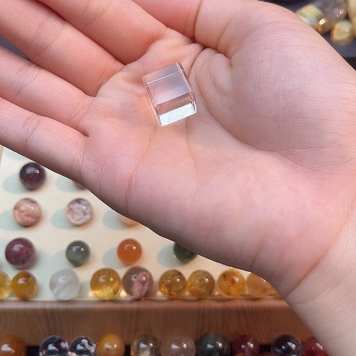 珠宝半成品水晶未镶嵌白水方糖