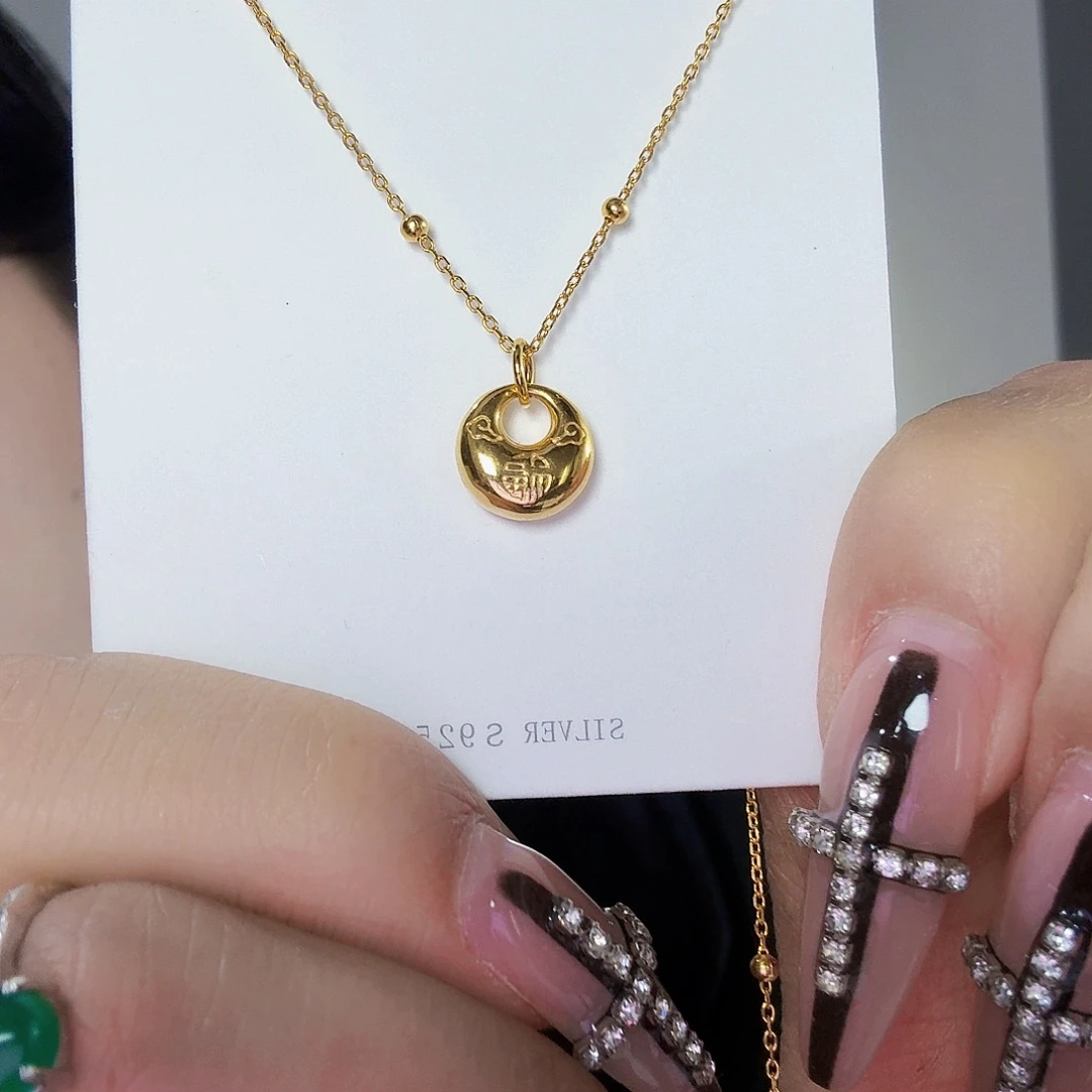 坠链均925银纯银项链 小胖福