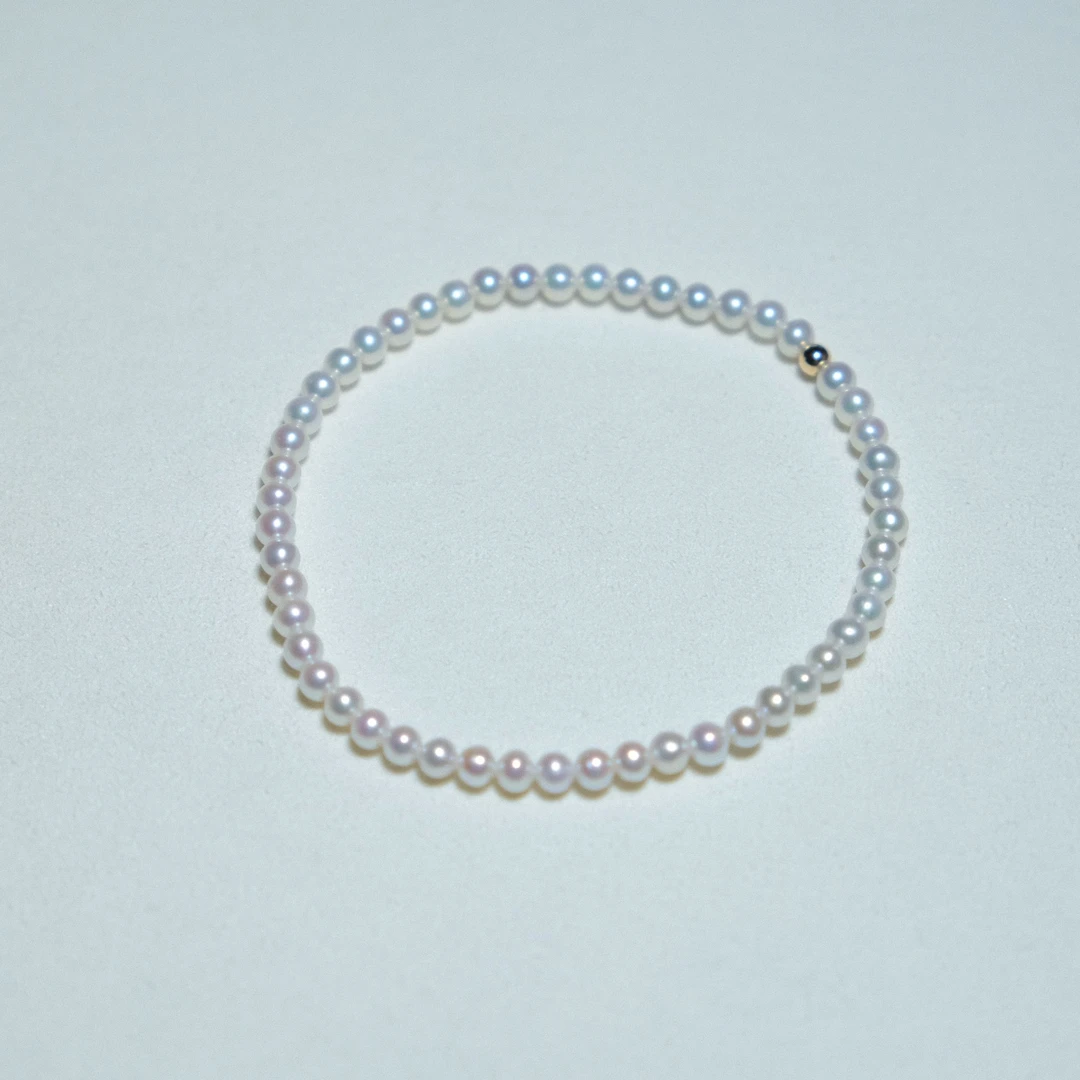 18k金淡水珍珠手链3-4mm