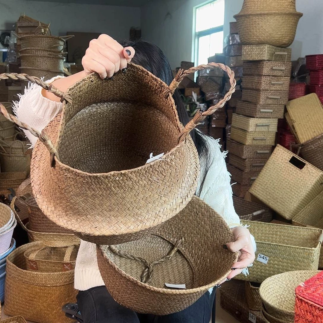 草编草编包/草编收纳盒带瑕疵