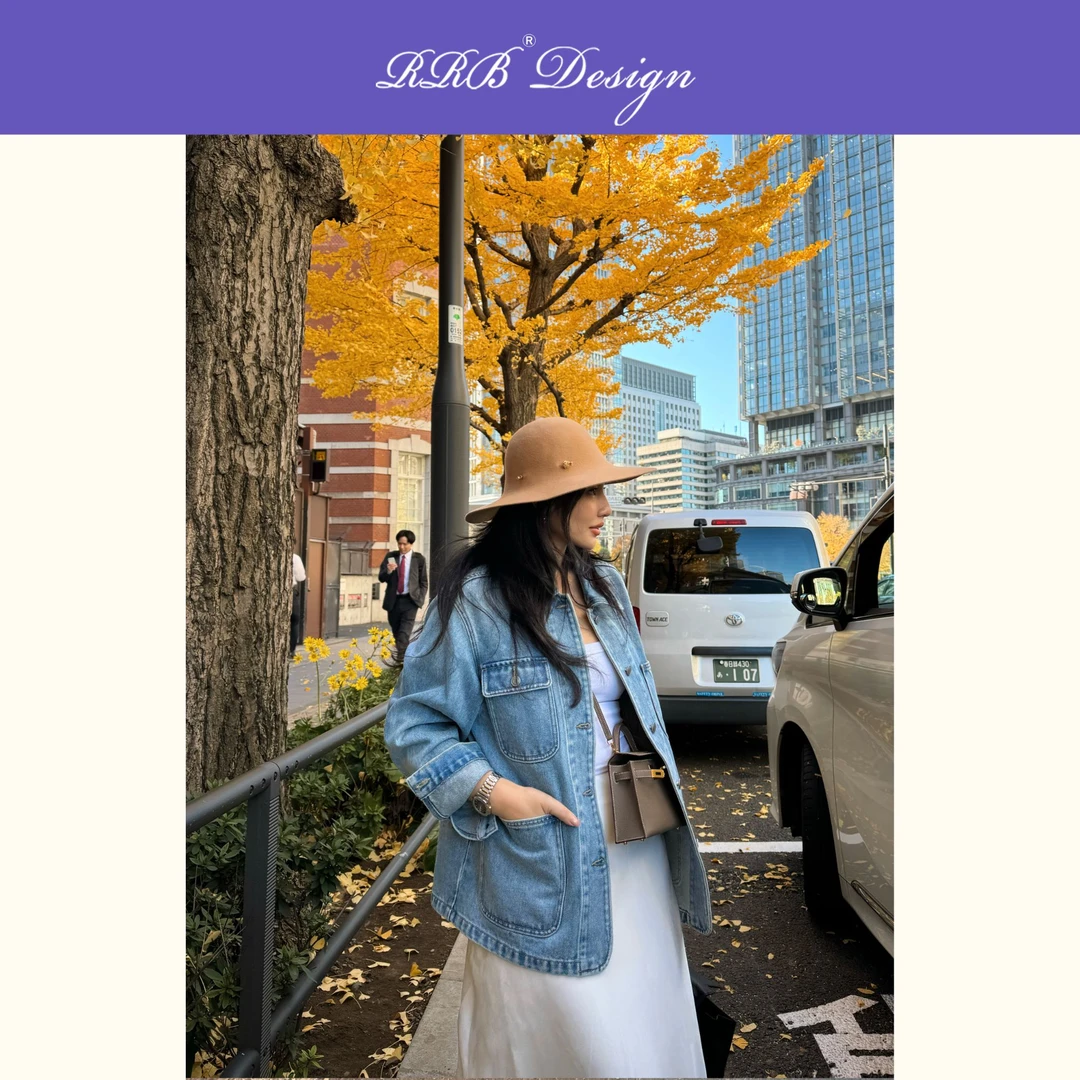 RRB Design「休闲icon」复古小众多口袋设计100%棉环保洗水牛仔外套