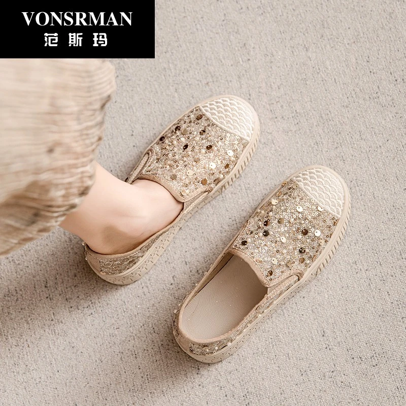 厚底乐福鞋女2025春季新款一脚蹬渔夫鞋透气单鞋增高休闲板鞋百搭