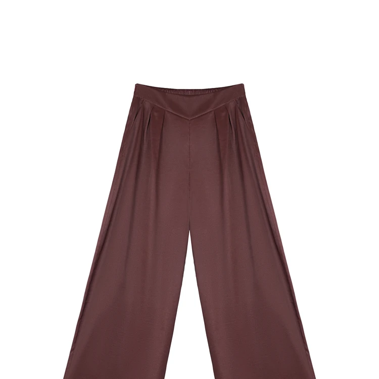 【瑰影】紫檀红30姆米非遗红云纱阔腿裤CD2167839