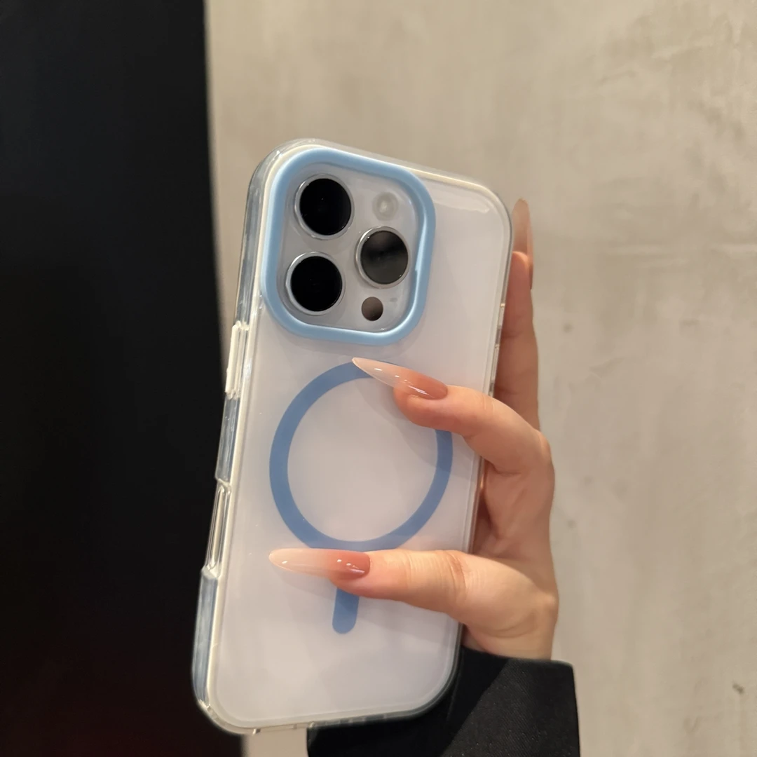 磁吸果冻简约适用苹果16promax手机壳创意iPhone15时尚14气质13女