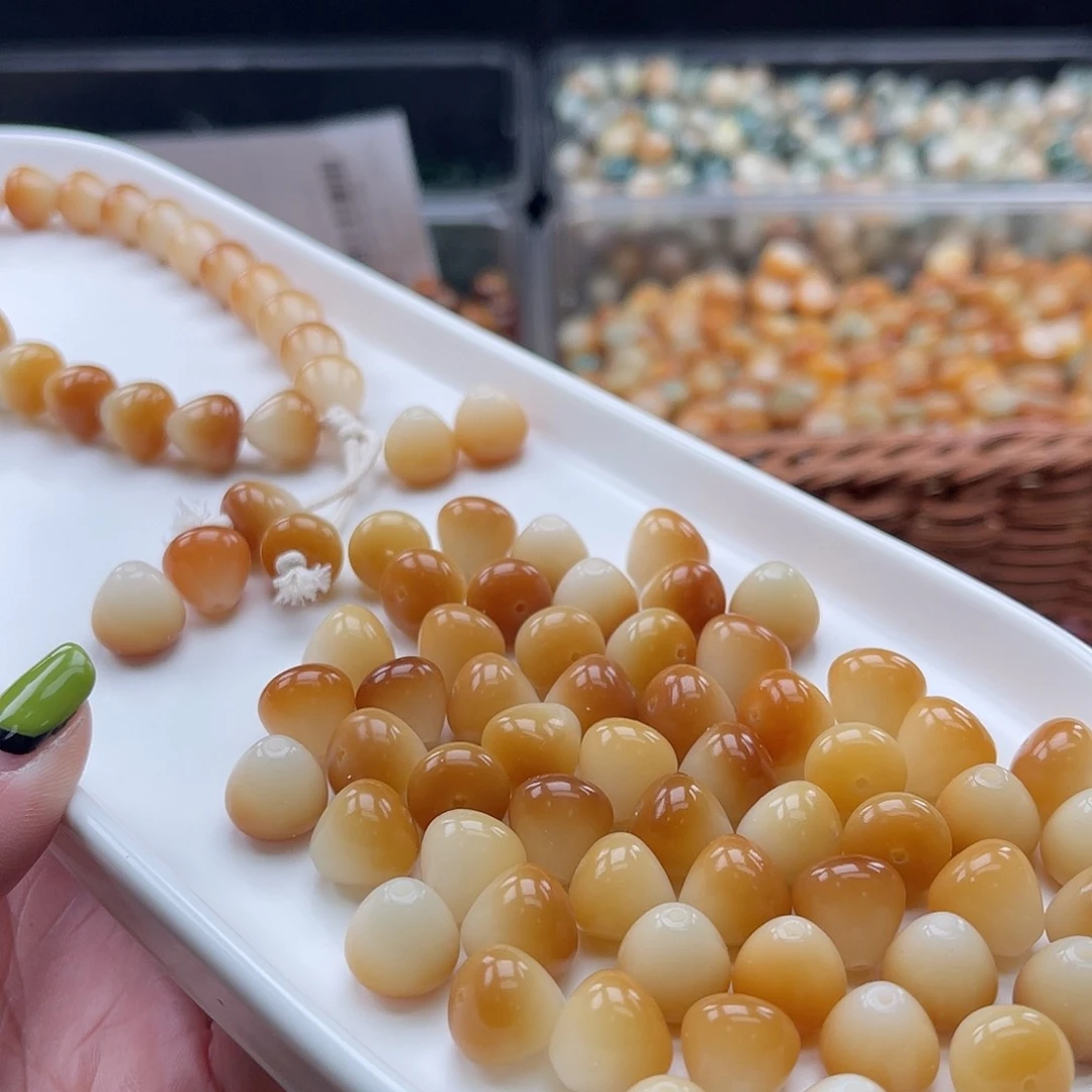 白玉菩提吊坠A/12mm/30颗