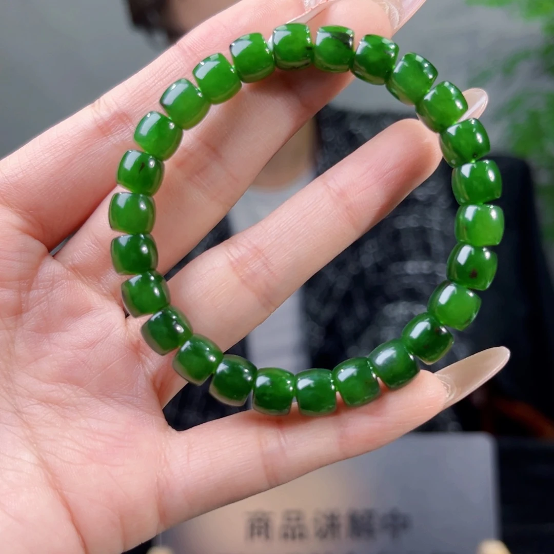 和田玉未镶嵌手链纯天然俄罗斯和田玉7号矿手串卡8