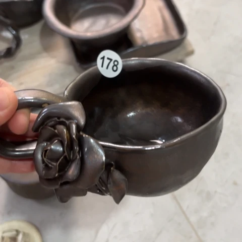 思***彤碗手捏咖啡杯壶承餐具
