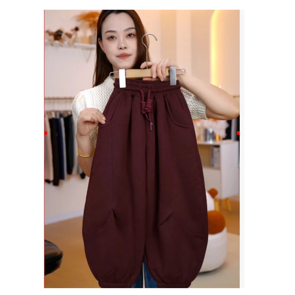 【一体糕糕绒】清仓不补 加绒加厚冬季休闲风原创设计休闲裤子宽松