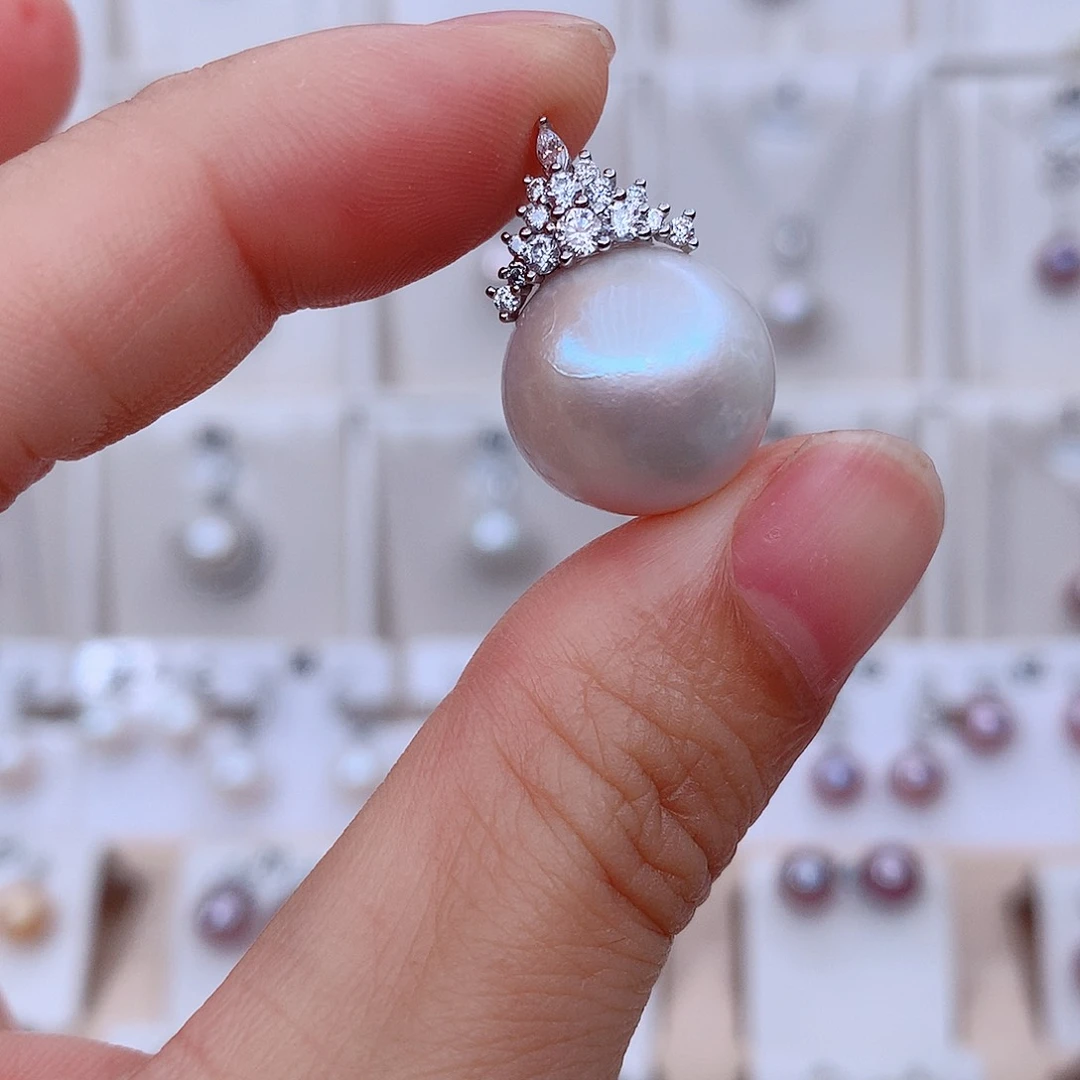 银S925镶嵌淡水珍珠颈饰