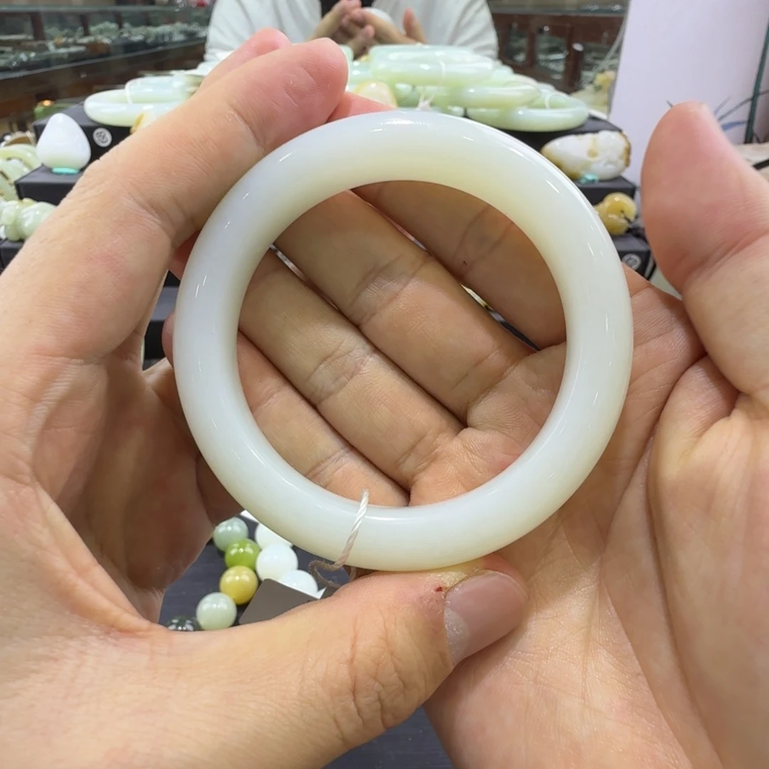 和田玉未镶嵌手镯新疆和田玉手镯圈口55.5