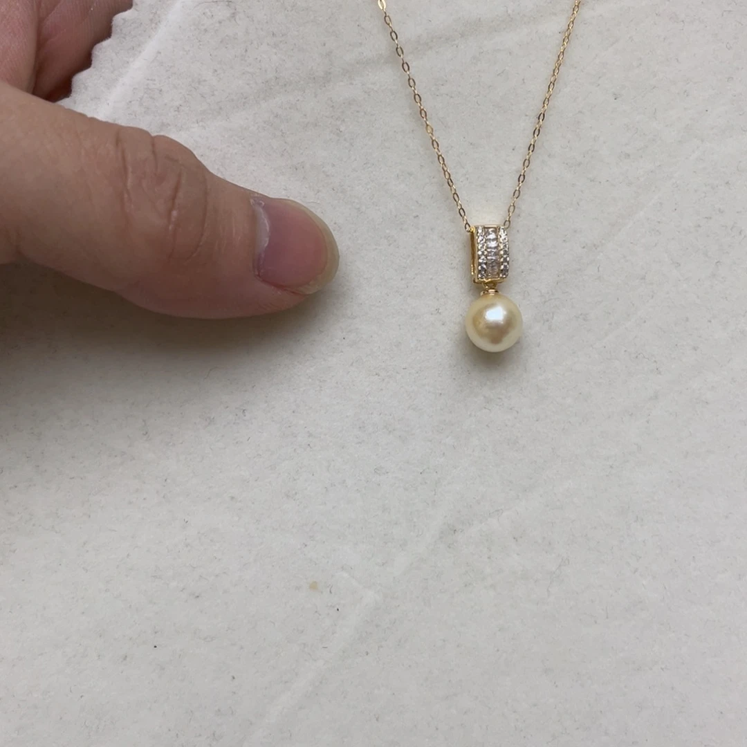 银S925镶嵌项链海水珍珠