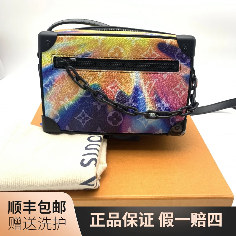 99新 LouisVuitton/路易威登 LV彩虹盒子斜挎包/10019143炫彩肩包