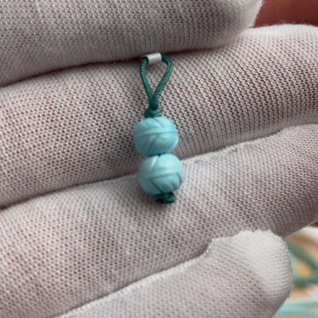 绿松石手链未镶嵌羽毛珠卡6+