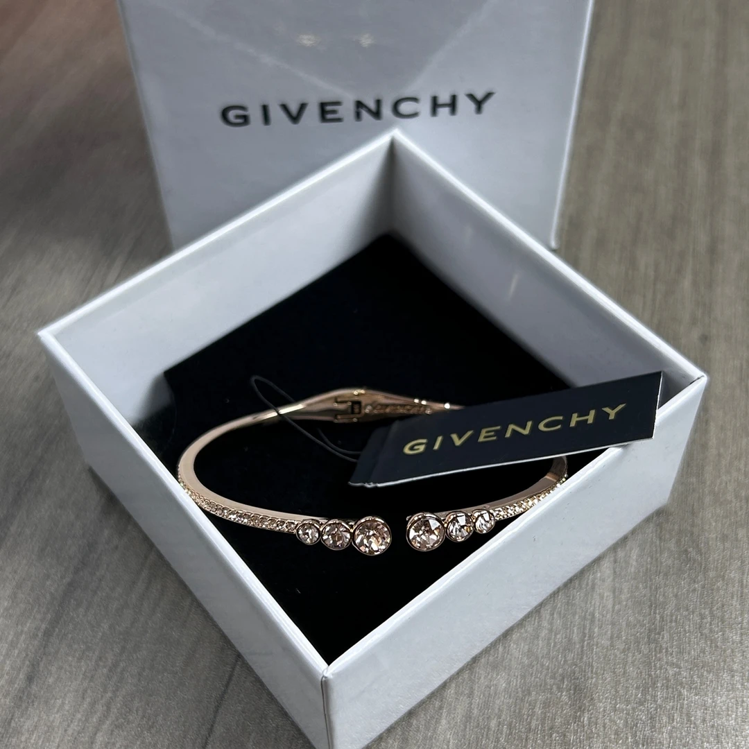 (pm)Givenchy 纪梵希似钻石镶钻水晶手镯开口款 全新