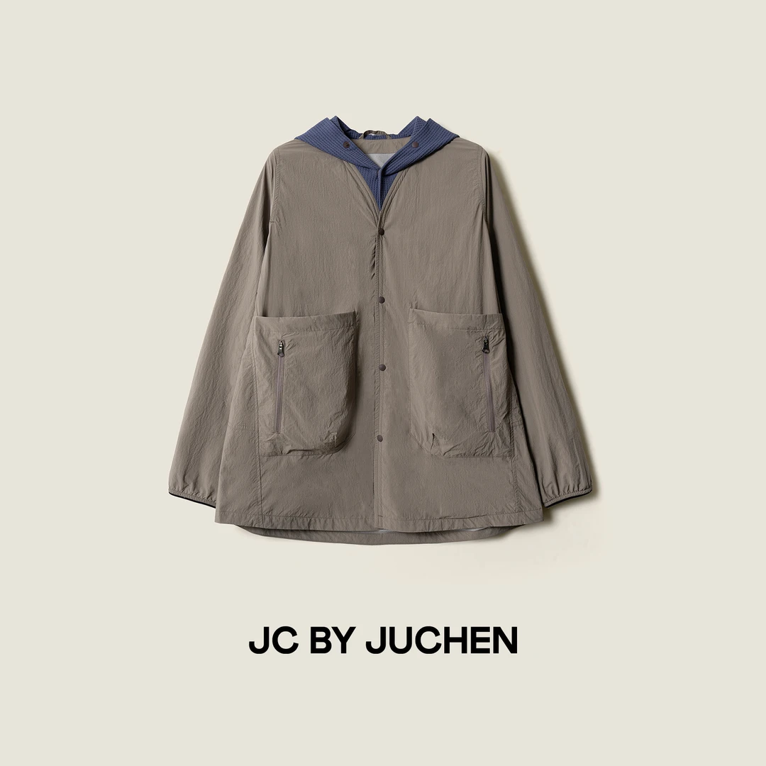 “双重结构”拼接华夫格功能与保暖户外连帽锁温外套 FW113001-202