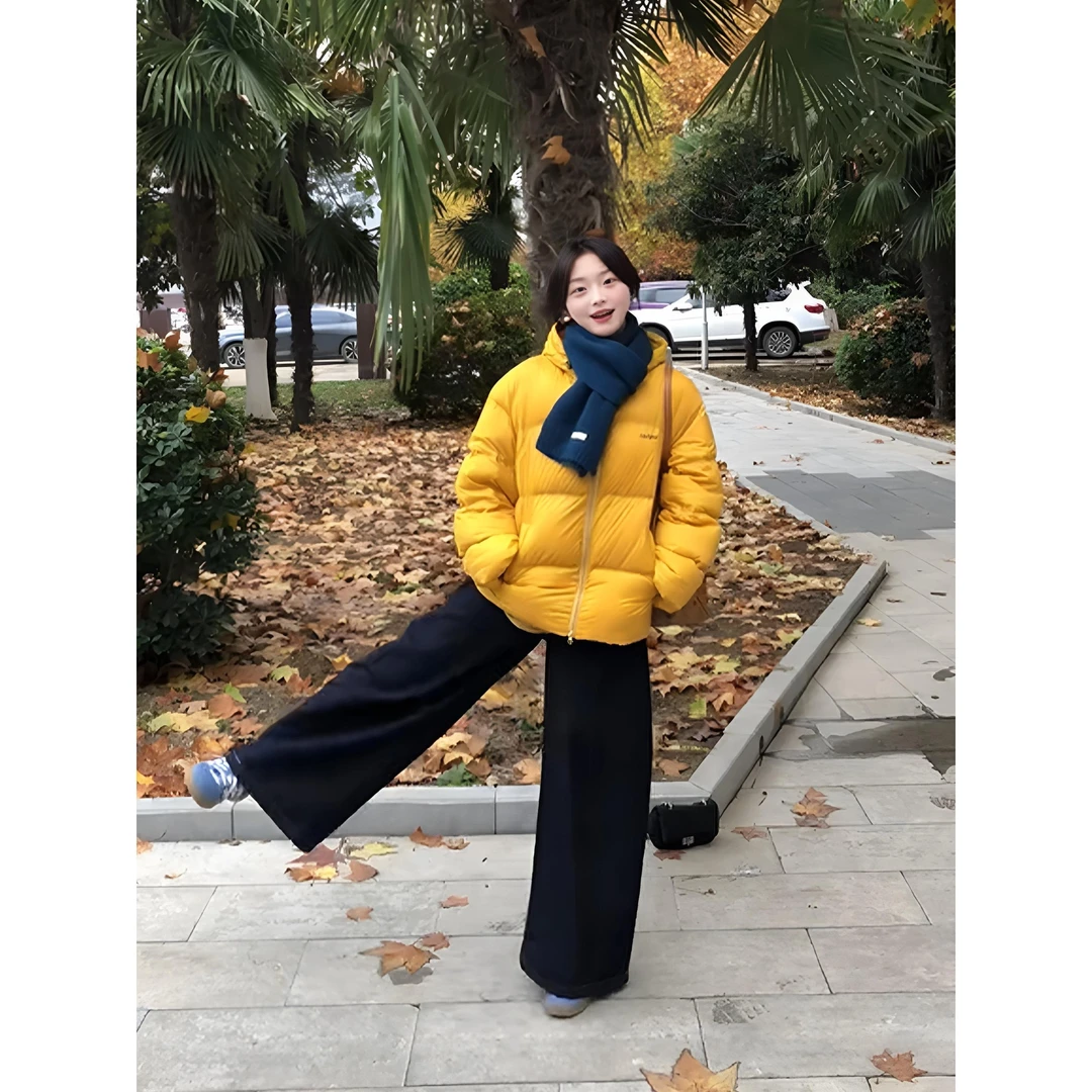 MARIE.COCO2025冬季新款宽松加厚连帽棉服韩版保暖面包服保暖外套