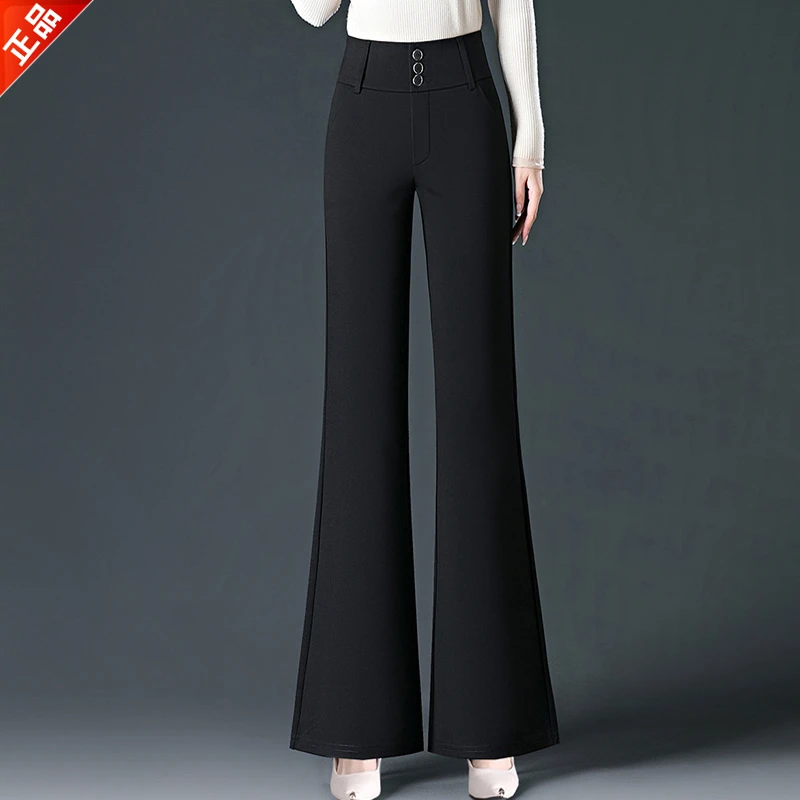 正品2025新款筒喇叭裤女爆款显高腰显瘦秋冬加绒高级感大脚休闲裤