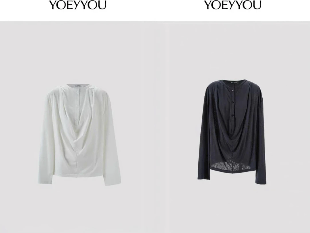 【SFF推荐】YOEYYOU 25早春领口造型宽松上衣时尚洋气百搭休闲5766