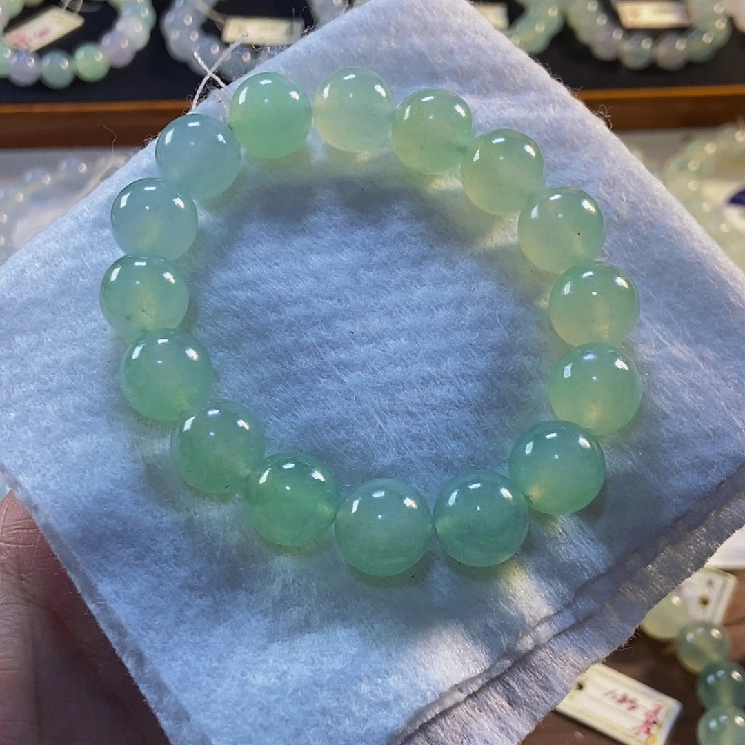 定制翡翠未镶嵌翡翠手串卡12+