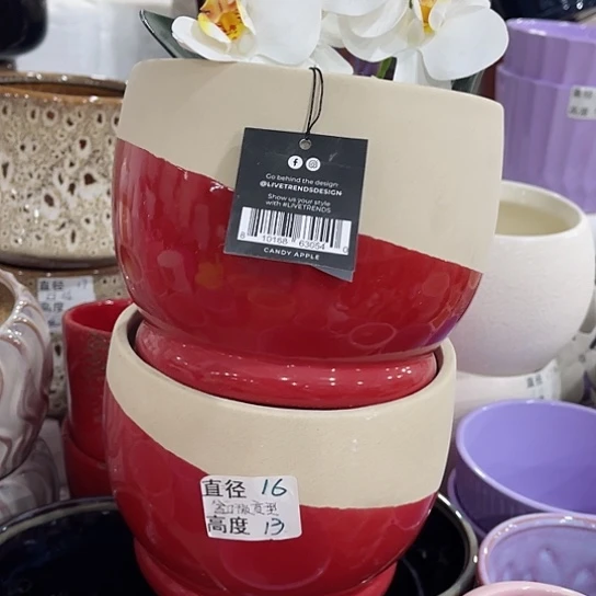 多肉绿植陶瓷花盆9.9包邮，有孔