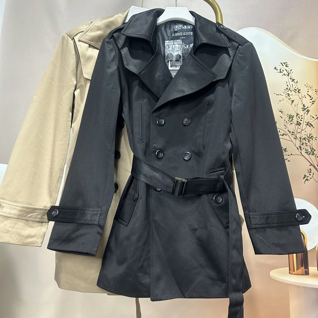 【HUNT家】品牌高货短款收腰显瘦经典百搭英伦风风衣外套