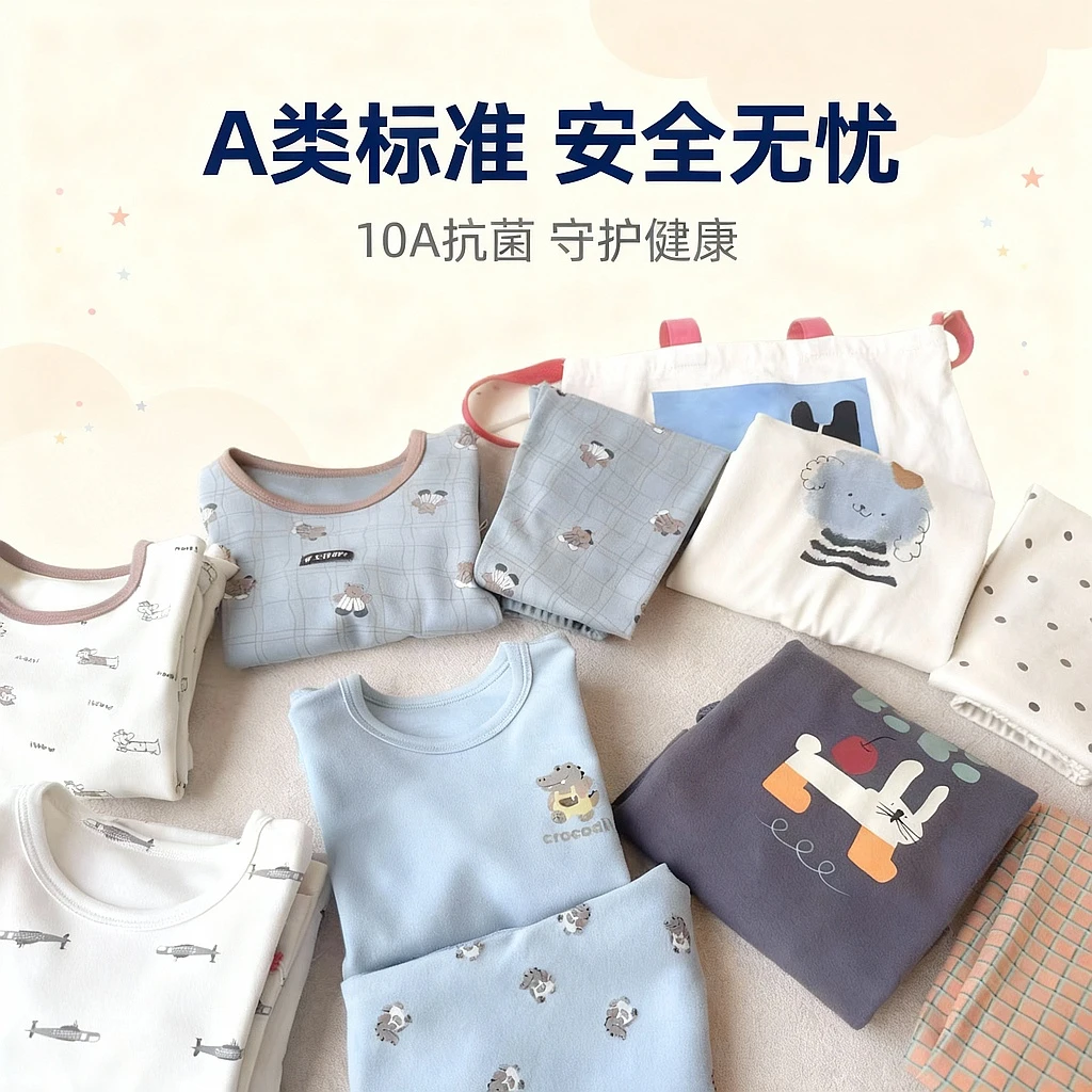 【小啊揪】儿童2025茁伴280克A类莱赛尔加棉家居服 3d立裁 10A抗菌