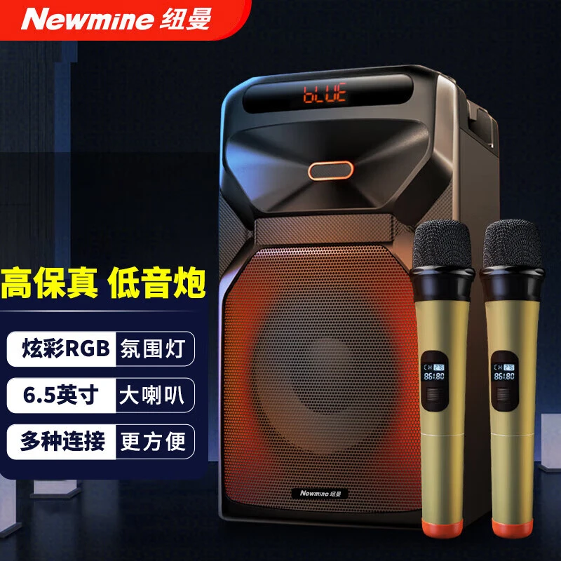 纽曼A2音响户外便携式蓝牙音箱广场舞家用低音炮大功率6.5吋喇叭