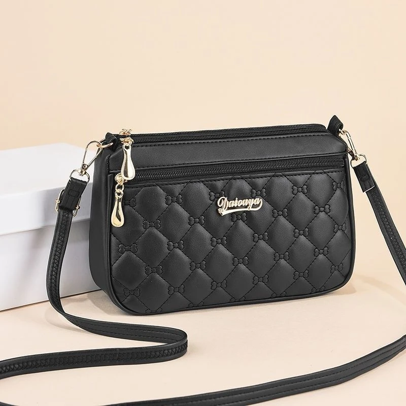 包包女新款百搭中老年妈妈大气斜挎小包女多层拉链单肩买菜包