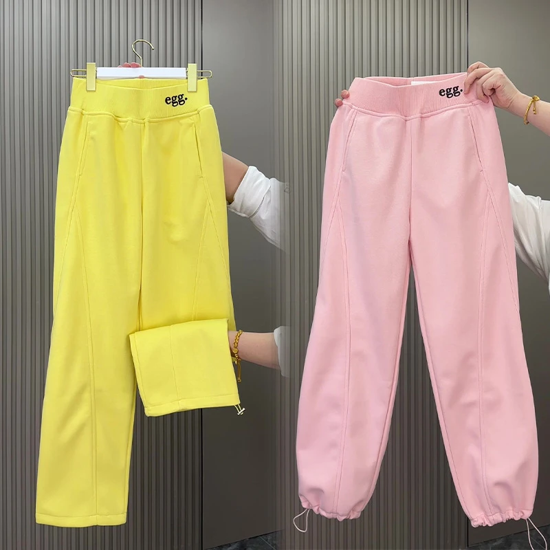 直筒拖地裤春夏新款休闲裤女宽松显瘦高腰薄款透气卫裤休闲裤长裤