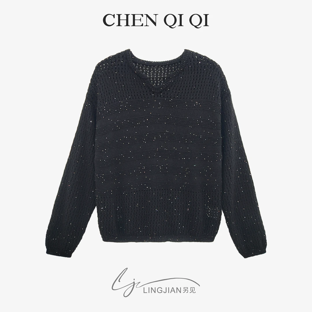 【星空】亚麻针织上衣女LG-XJ7873